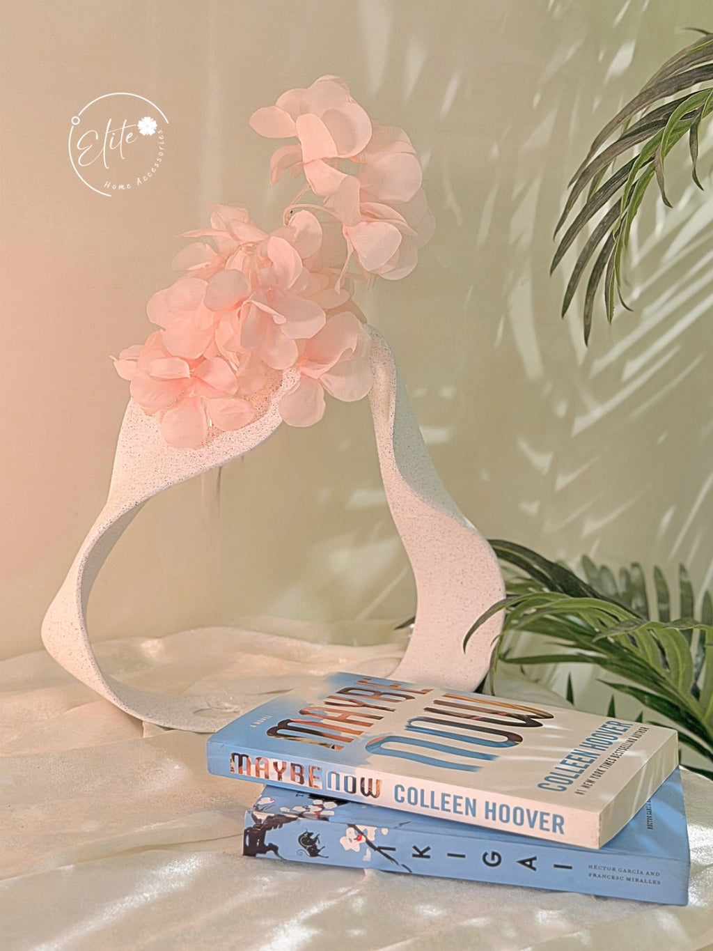 Wavy White Metal Vase