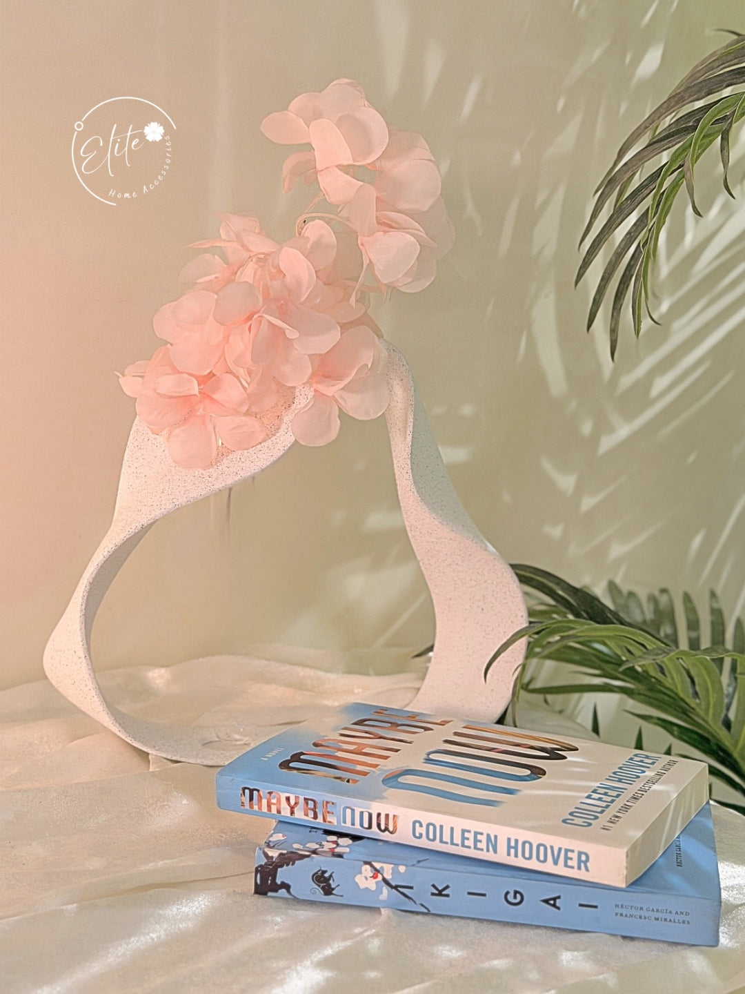 Wavy White Metal Vase