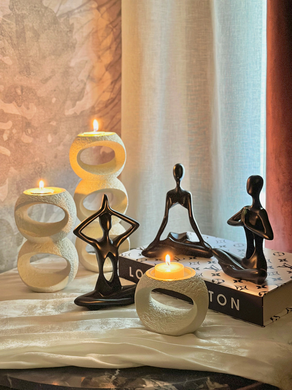 Flame Candle Holder Set of 3 – Luxury Off-White Home Decor