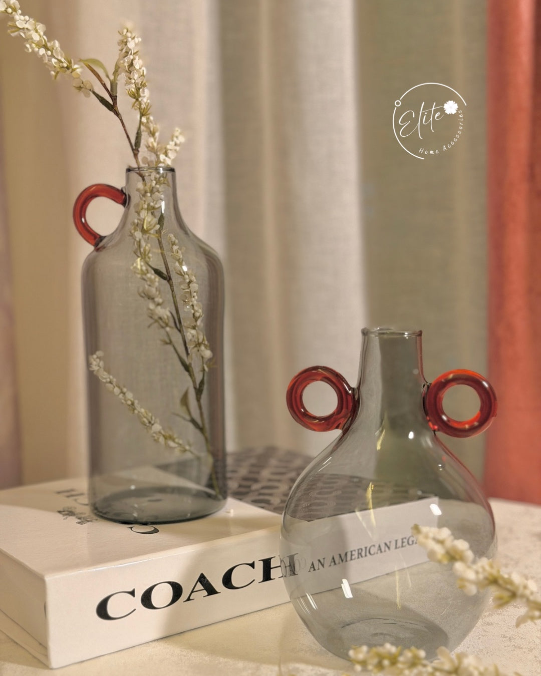 Delicate Gray Vases Set of 2 – Modern Home Decor
