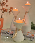 Charm Candle Holder Set - طقم حاملات شموع أوف وايت فاخر
