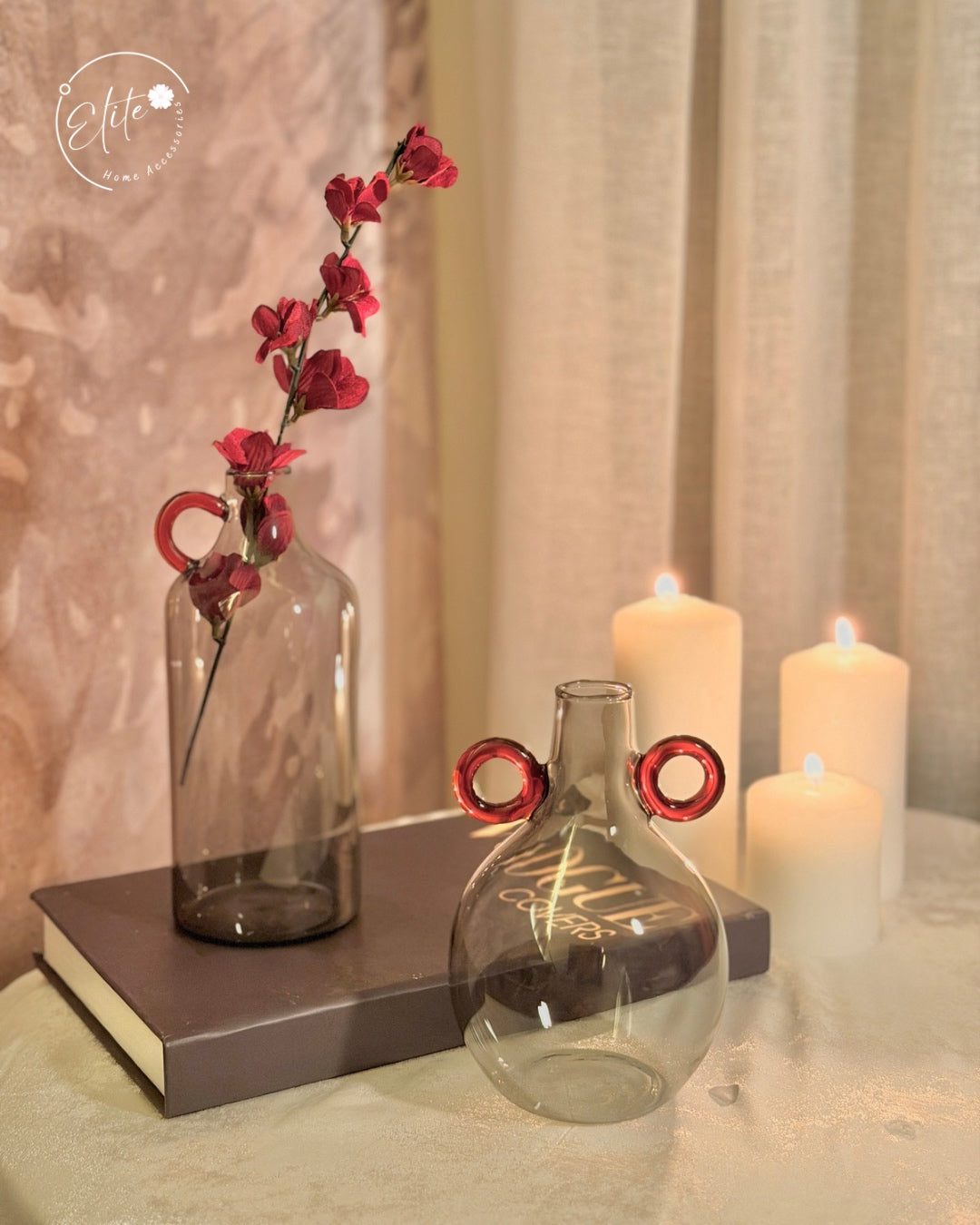 Delicate Gray Vases Set of 2 – Modern Home Decor