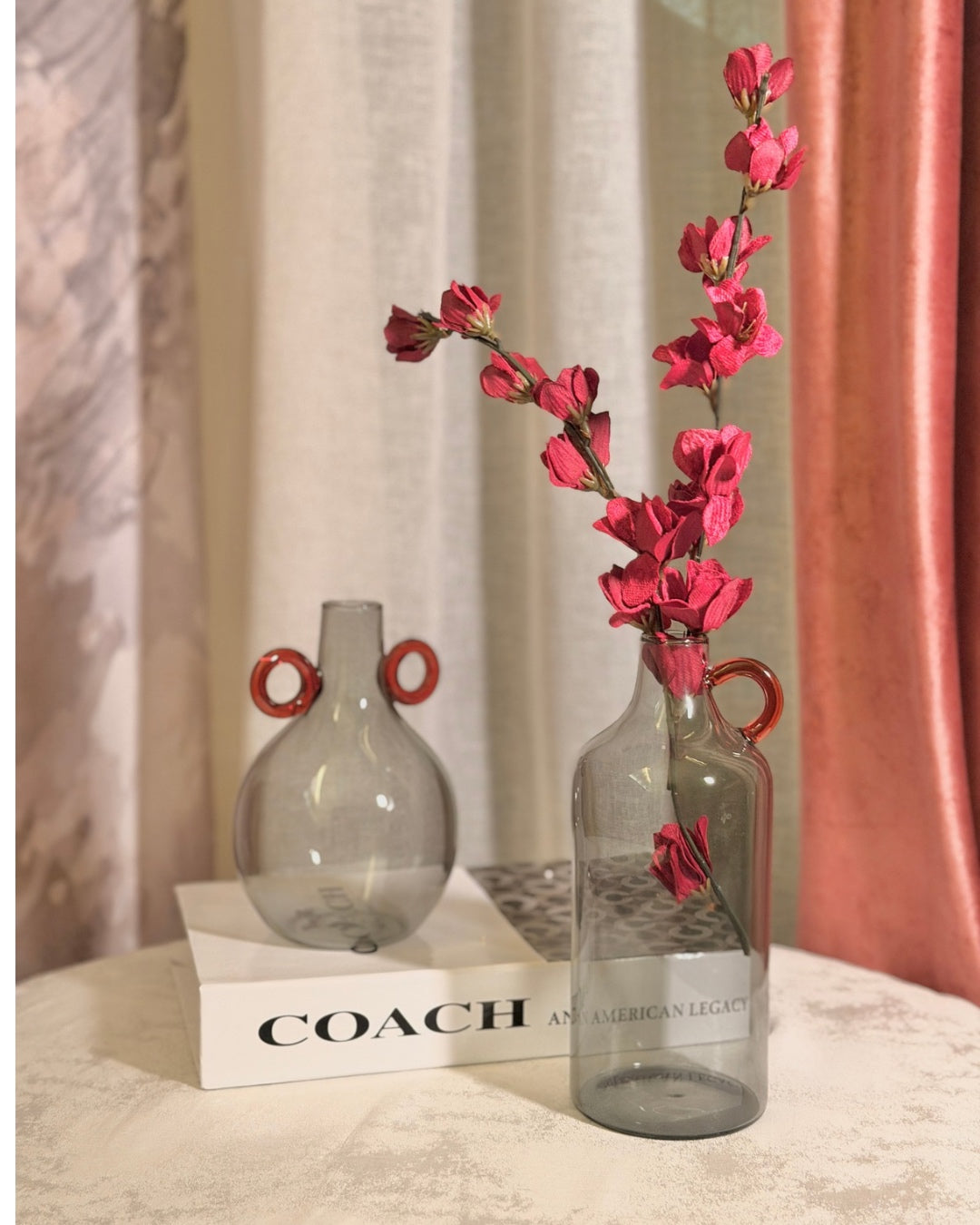 Delicate Gray Vases Set of 2 – Modern Home Decor