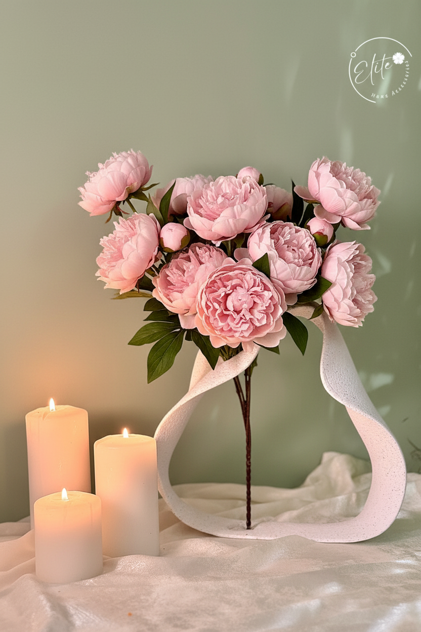 Wavy White Metal Vase