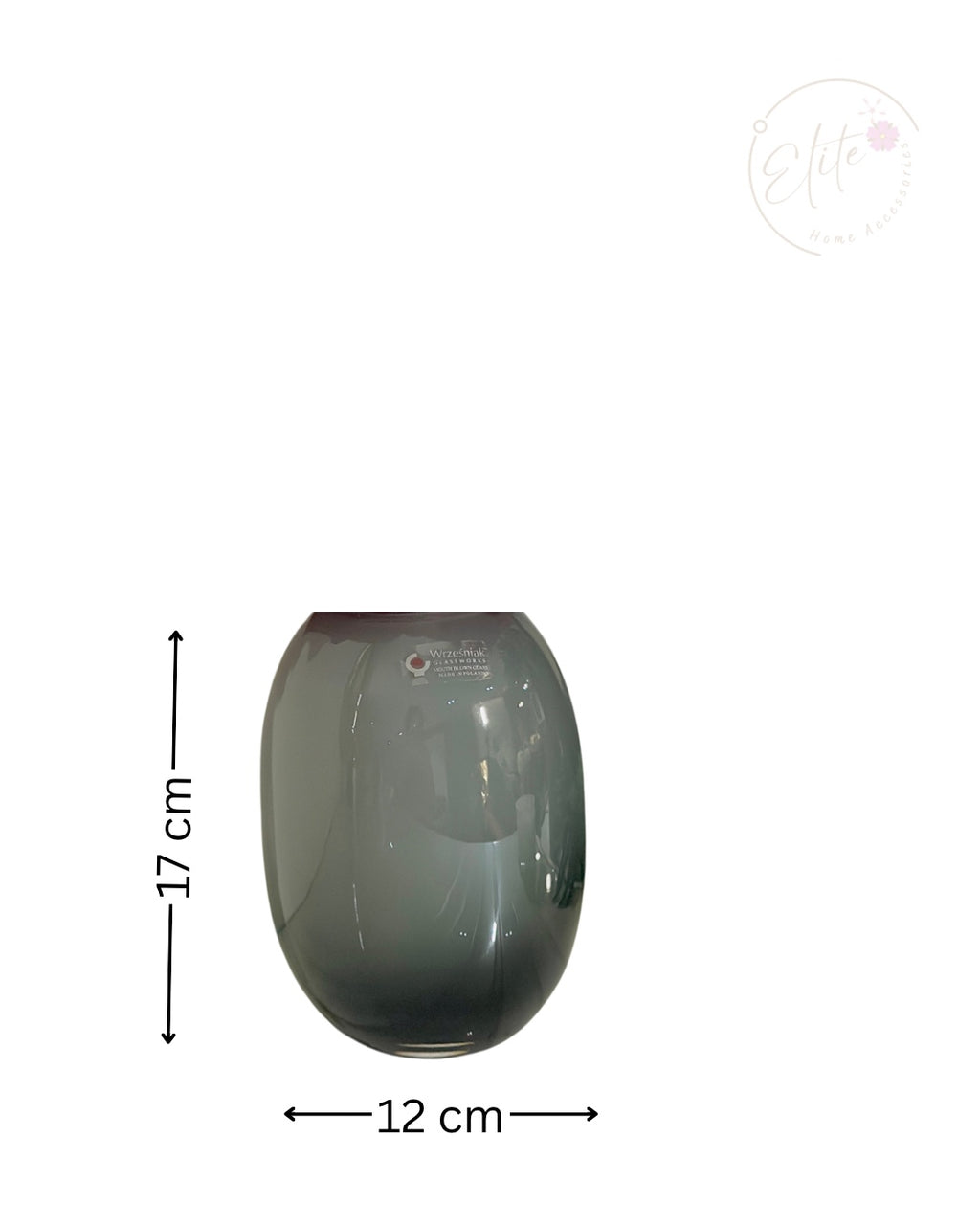 Oval Gray Glass Vase – Wrzesniaks Poland