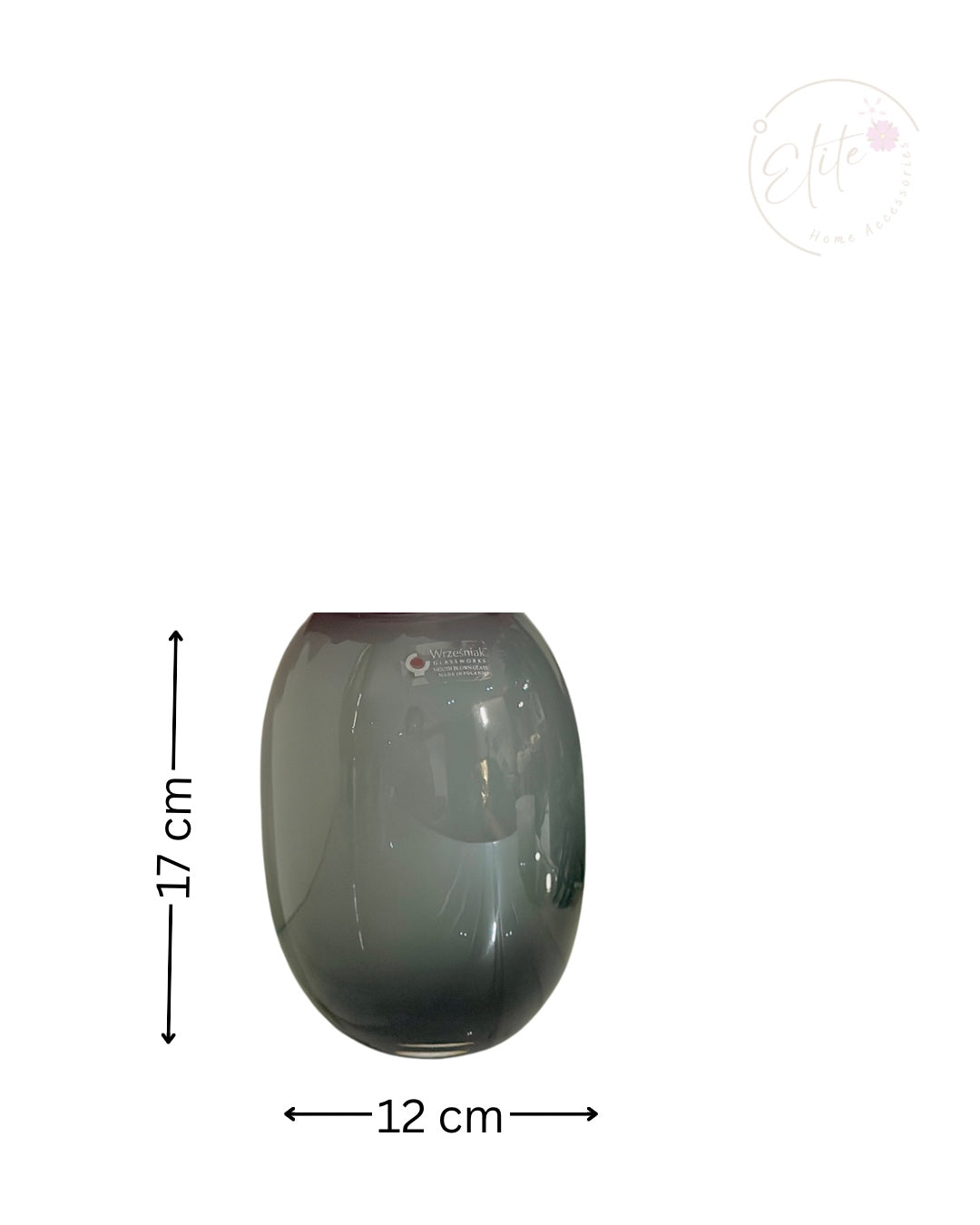 Oval Gray Glass Vase – Wrzesniaks Poland