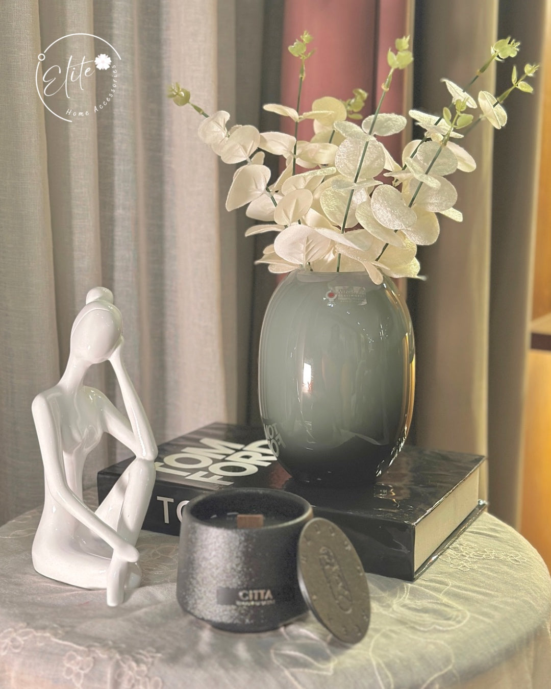 Oval Gray Glass Vase – Wrzesniaks Poland