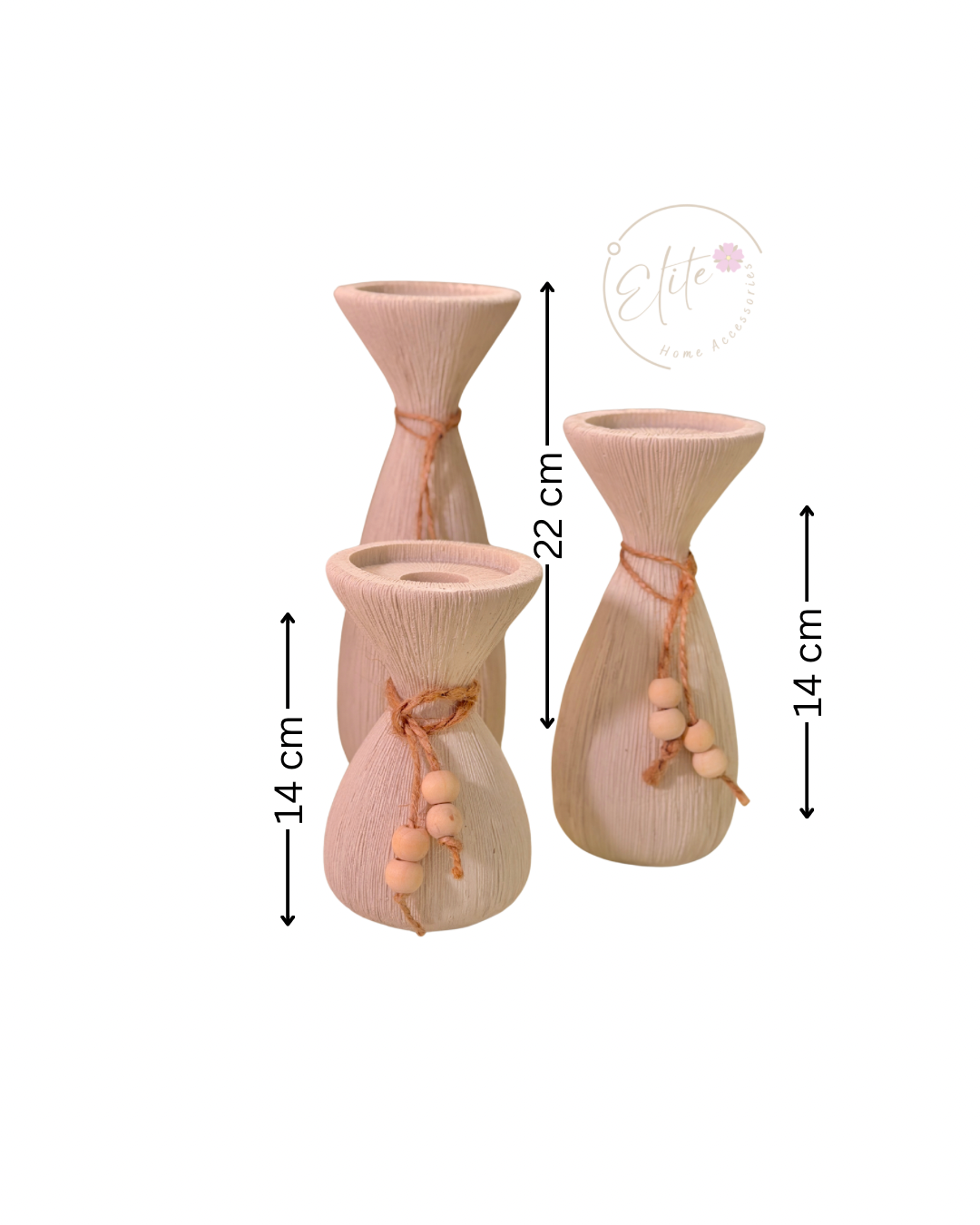 Charm Candle Holder Set - طقم حاملات شموع أوف وايت فاخر