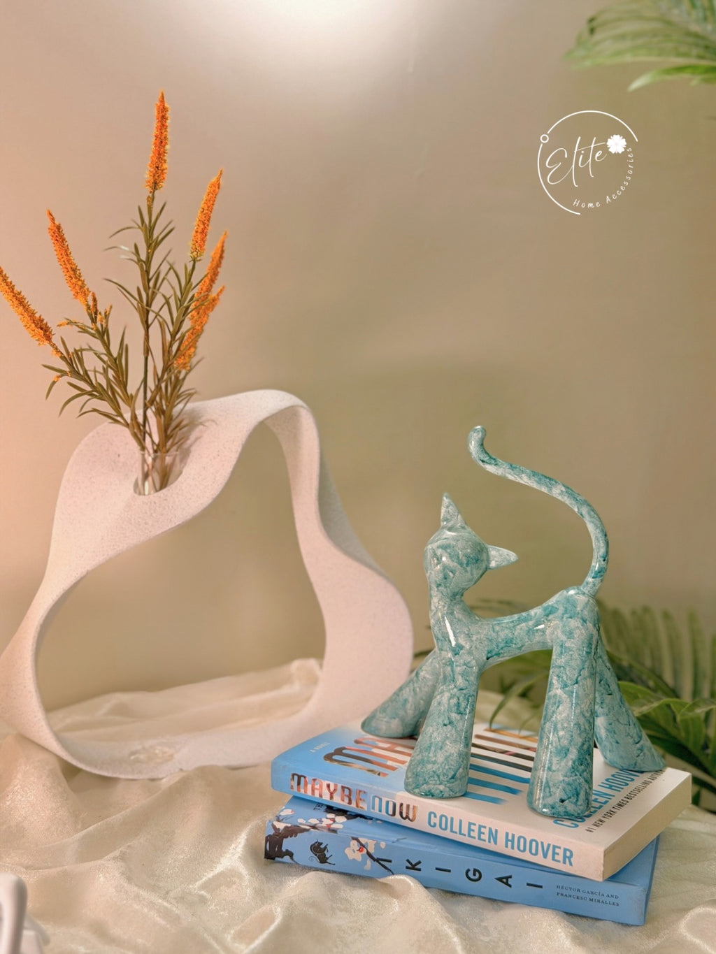 Wavy White Metal Vase