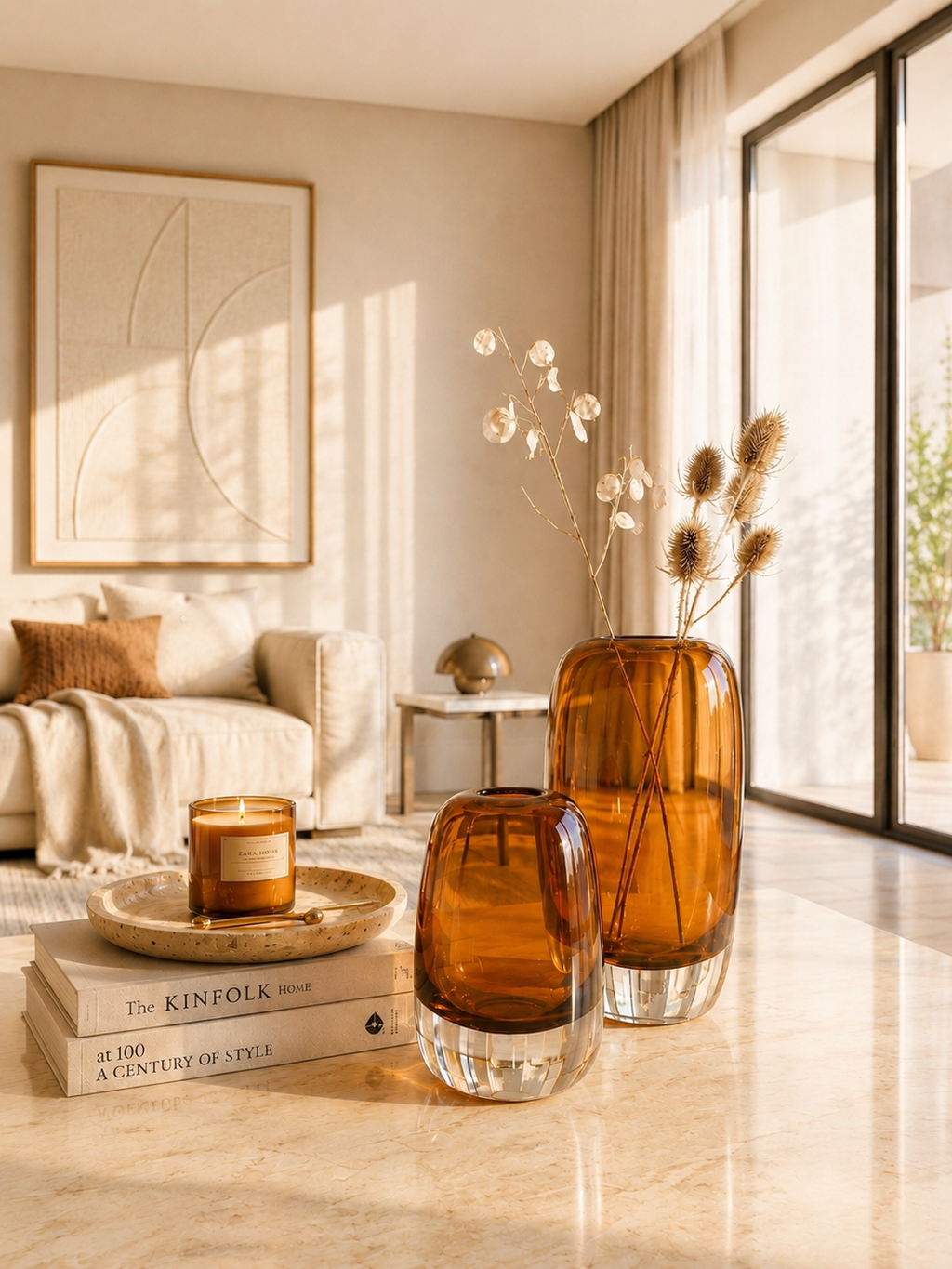 Oval hazelnut vase