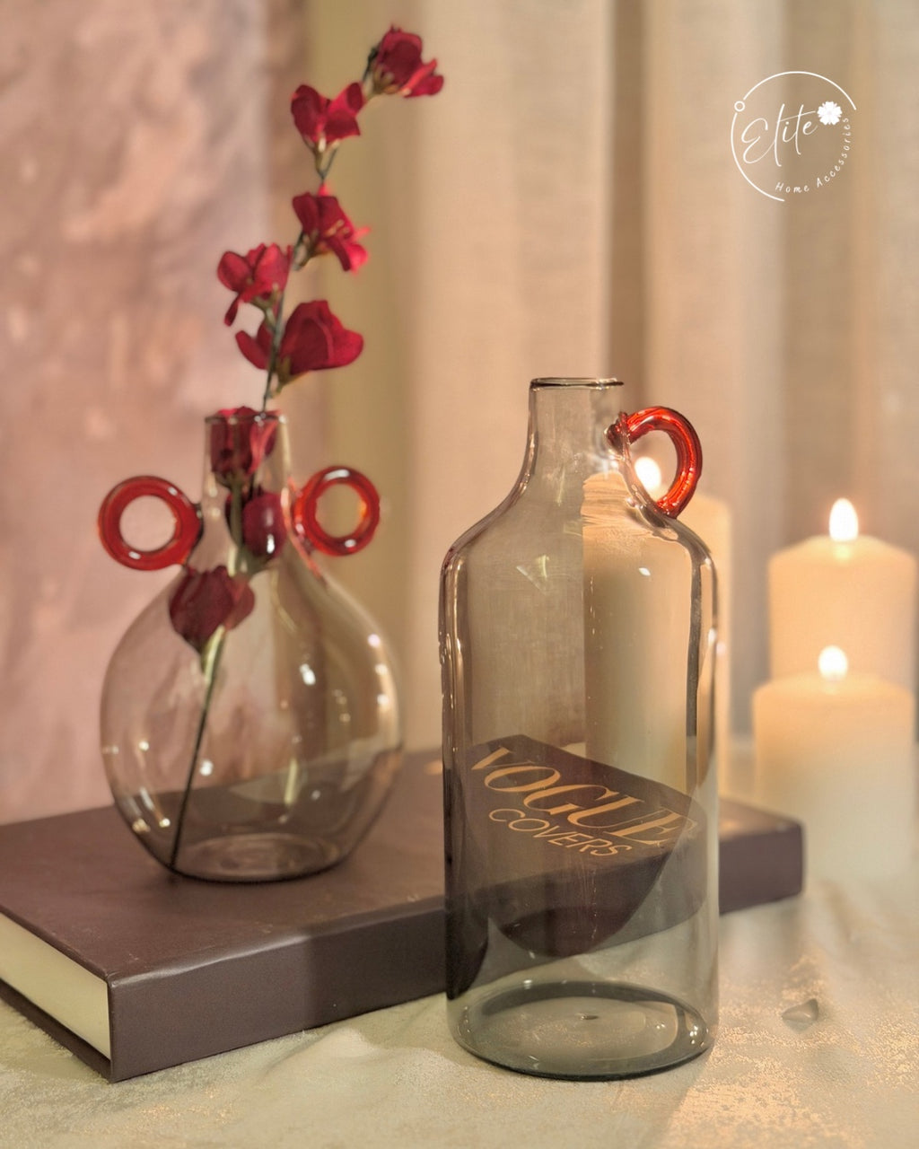 Delicate Gray Vases Set of 2 – Modern Home Decor