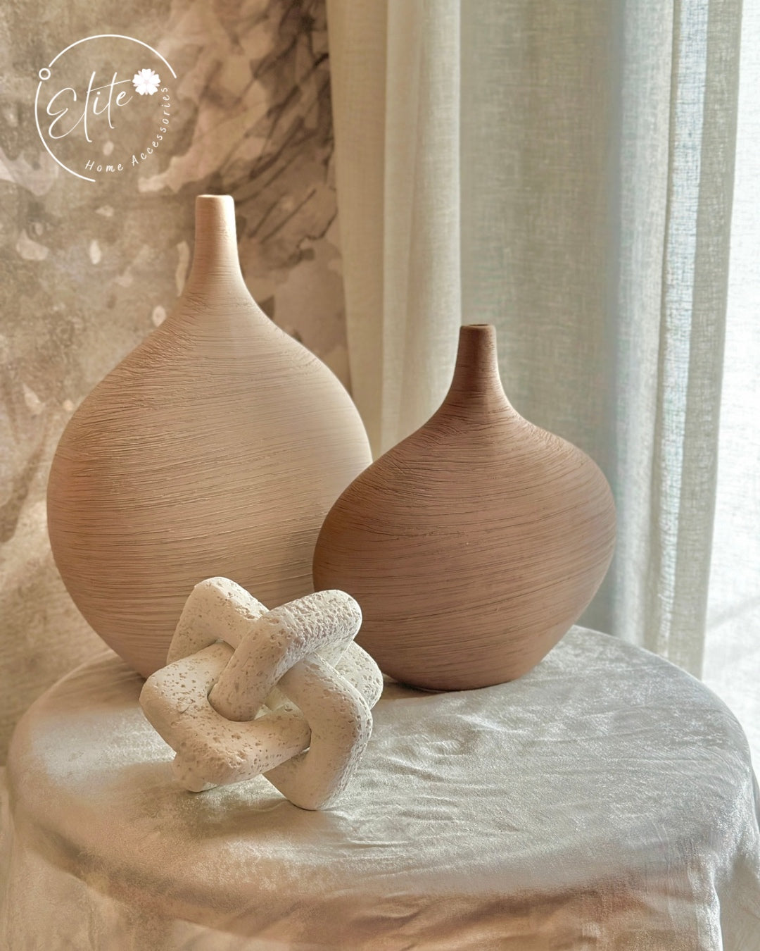 Boho Brown & Beige Ceramic Vase – 2 Colors
