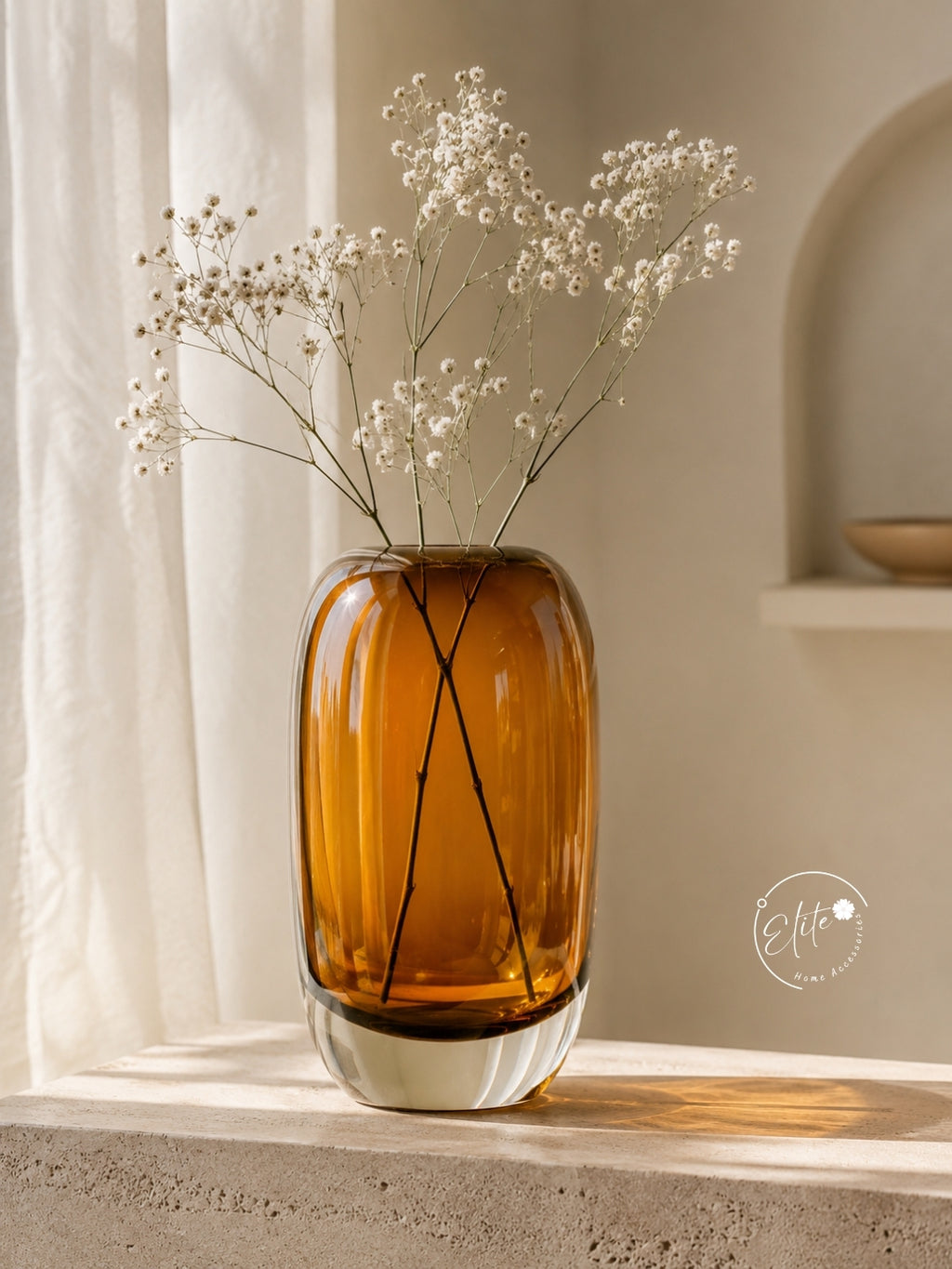 Oval hazelnut vase