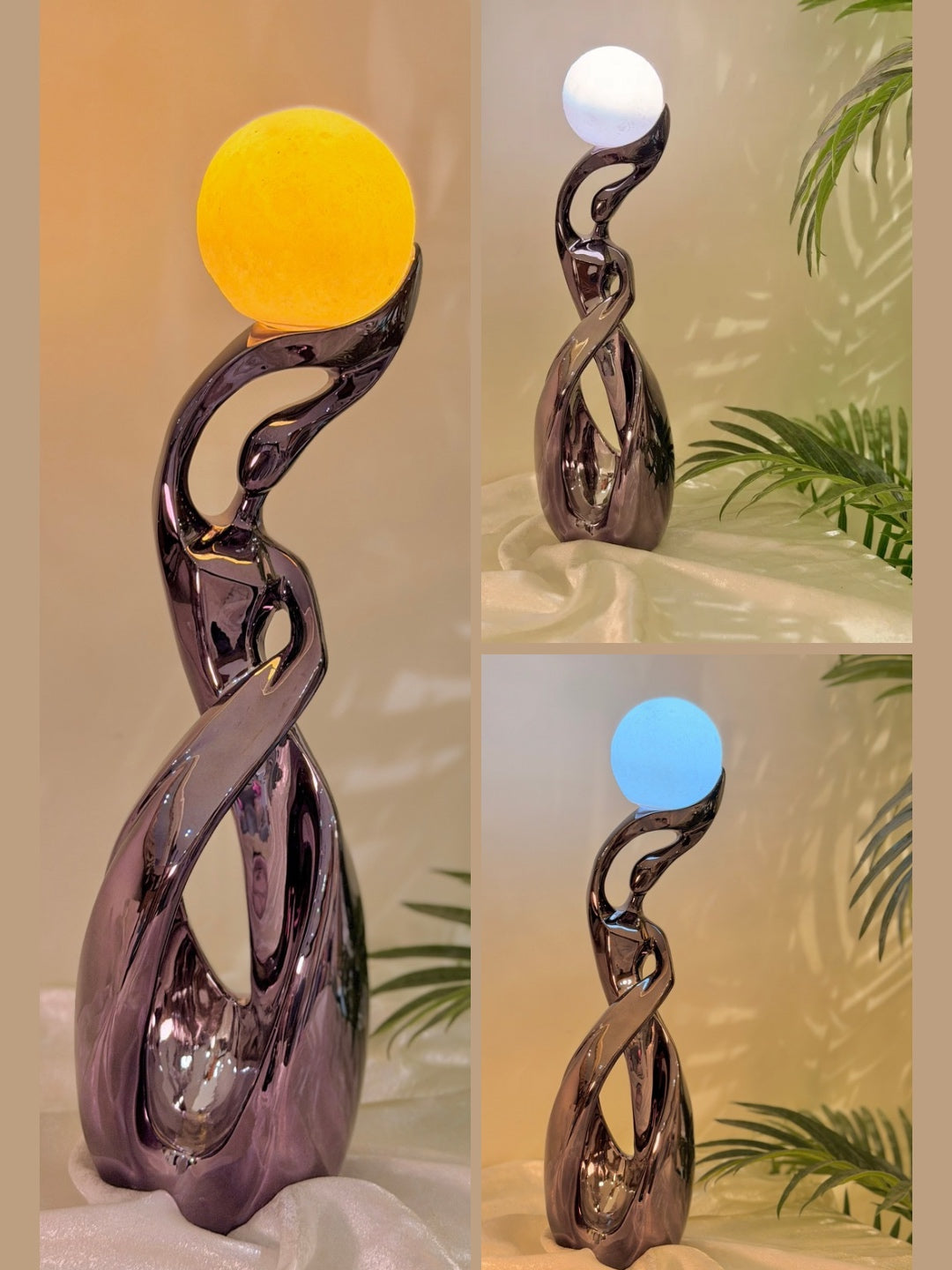 Moon Light Porcelain Sculpture with LED Light Ball